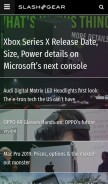 How slashgear.com looks like on a mobile device such as an iPhone.