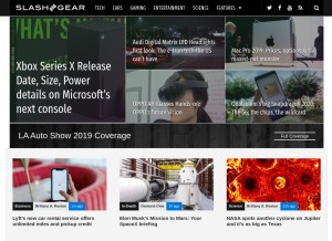 How slashgear.com looks like on a tablet such as an iPad.