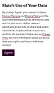 How slate.com looks like on a mobile device such as an iPhone.