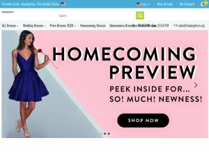 How slayingdress.org looks like on a tablet such as an iPad.