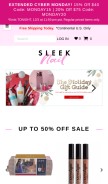 How sleeknail.com looks like on a mobile device such as an iPhone.