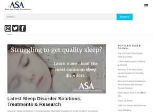 How sleepassociation.org looks like on a tablet such as an iPad.
