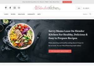 How slenderkitchen.com looks like on a tablet such as an iPad.