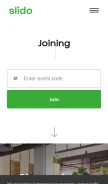 How sli.do looks like on a mobile device such as an iPhone.