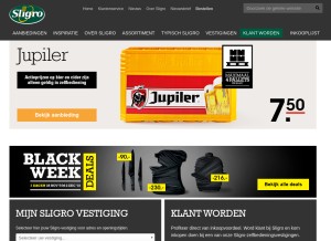 How sligro.nl looks like on a tablet such as an iPad.