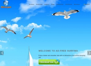 How slimjet.com looks like on a tablet such as an iPad.