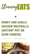 How slimmingeats.com looks like on a mobile device such as an iPhone.