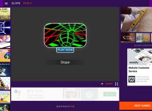 How slope-game.com looks like on a tablet such as an iPad.