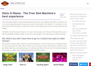 How slots-o-rama.com looks like on a tablet such as an iPad.