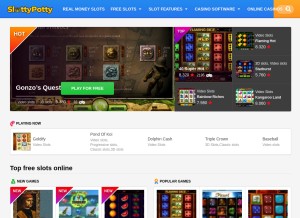 How slottypotty.com looks like on a tablet such as an iPad.