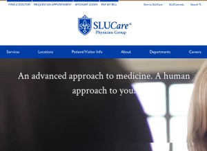 How slucare.edu looks like on a tablet such as an iPad.