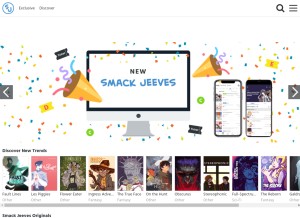How smackjeeves.com looks like on a tablet such as an iPad.
