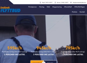 How smalandsflyttbud.se looks like on a tablet such as an iPad.