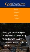 How small-bizsense.com looks like on a mobile device such as an iPhone.