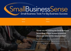 How small-bizsense.com looks like on a tablet such as an iPad.
