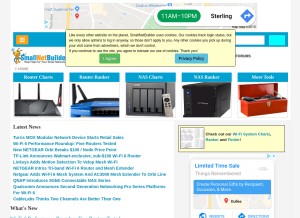 How smallnetbuilder.com looks like on a tablet such as an iPad.