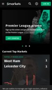 How smarkets.com looks like on a mobile device such as an iPhone.