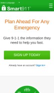 How smart911.com looks like on a mobile device such as an iPhone.