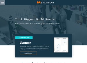 How smartbear.com looks like on a tablet such as an iPad.