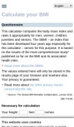 How smartbmicalculator.com looks like on a mobile device such as an iPhone.
