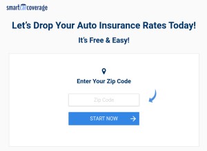 How smartcarcoverage.com looks like on a tablet such as an iPad.