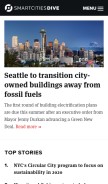 How smartcitiesdive.com looks like on a mobile device such as an iPhone.