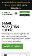 How smartemailing.cz looks like on a mobile device such as an iPhone.
