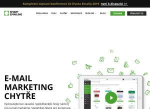 How smartemailing.cz looks like on a tablet such as an iPad.