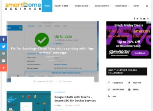 How smarthomebeginner.com looks like on a tablet such as an iPad.