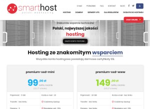 How smarthost.pl looks like on a tablet such as an iPad.