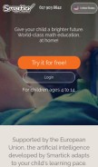 How smartick.es looks like on a mobile device such as an iPhone.