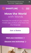 How smartling.com looks like on a mobile device such as an iPhone.