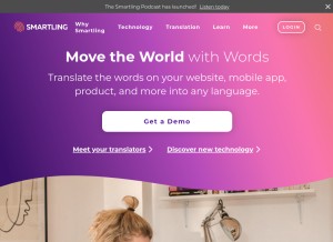 How smartling.com looks like on a tablet such as an iPad.