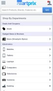 How smartprix.com looks like on a mobile device such as an iPhone.