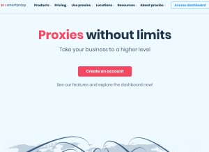 How smartproxy.com looks like on a tablet such as an iPad.