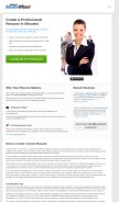 How smartresumewizard.com looks like on a mobile device such as an iPhone.