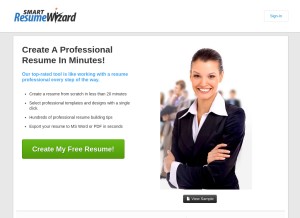 How smartresumewizard.com looks like on a tablet such as an iPad.