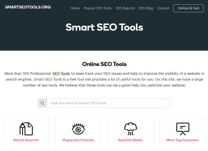How smartseotools.org looks like on a tablet such as an iPad.