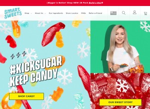 How smartsweets.com looks like on a tablet such as an iPad.