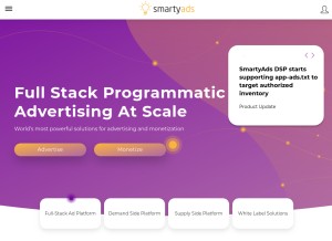 How smartyads.com looks like on a tablet such as an iPad.