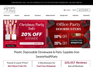 How smartyhadaparty.com looks like on a tablet such as an iPad.
