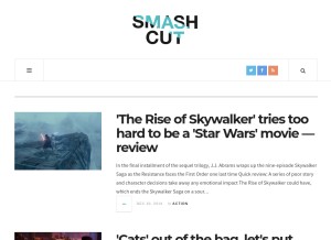 How smashcutreviews.com looks like on a tablet such as an iPad.