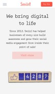 How smiirl.com looks like on a mobile device such as an iPhone.
