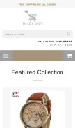 How smilenshop.com looks like on a mobile device such as an iPhone.