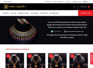 How smilesnsparkles.co.in looks like on a tablet such as an iPad.
