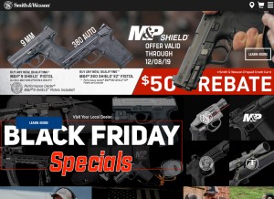 How smith-wesson.com looks like on a tablet such as an iPad.