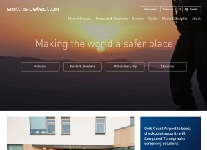 How smithsdetection.com looks like on a tablet such as an iPad.