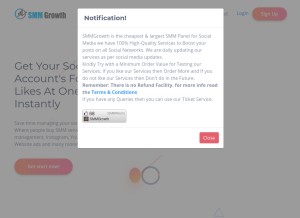 How smmgrowth.in looks like on a tablet such as an iPad.