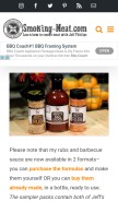 How smoking-meat.com looks like on a mobile device such as an iPhone.