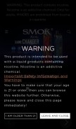 How smoktech.com looks like on a mobile device such as an iPhone.